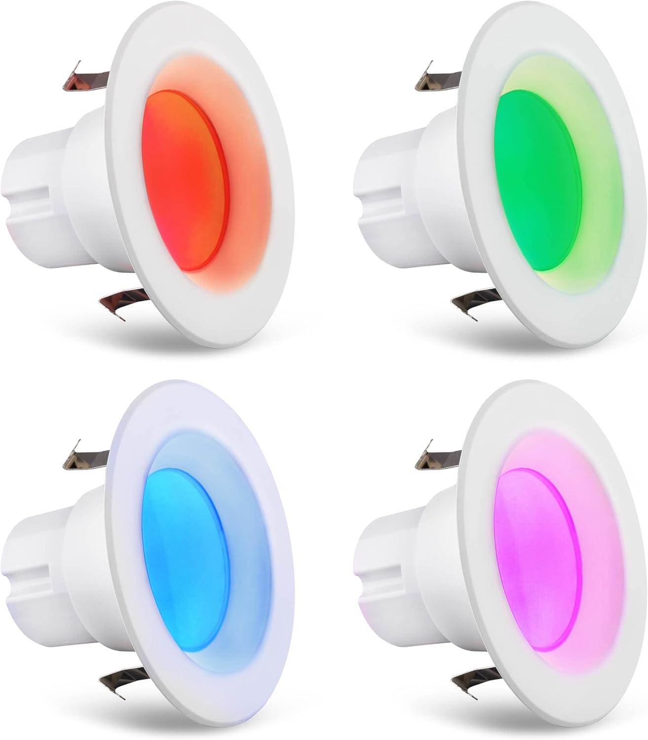 Westgate TC-RDPS4-10W-RGBW-WIFI 4 Inch Round LED Trim Downlight, 10W, White Finish - Compatible with Alexa, Works with Google, Ceiling Light, Multi CCT from 2700K to 5000K