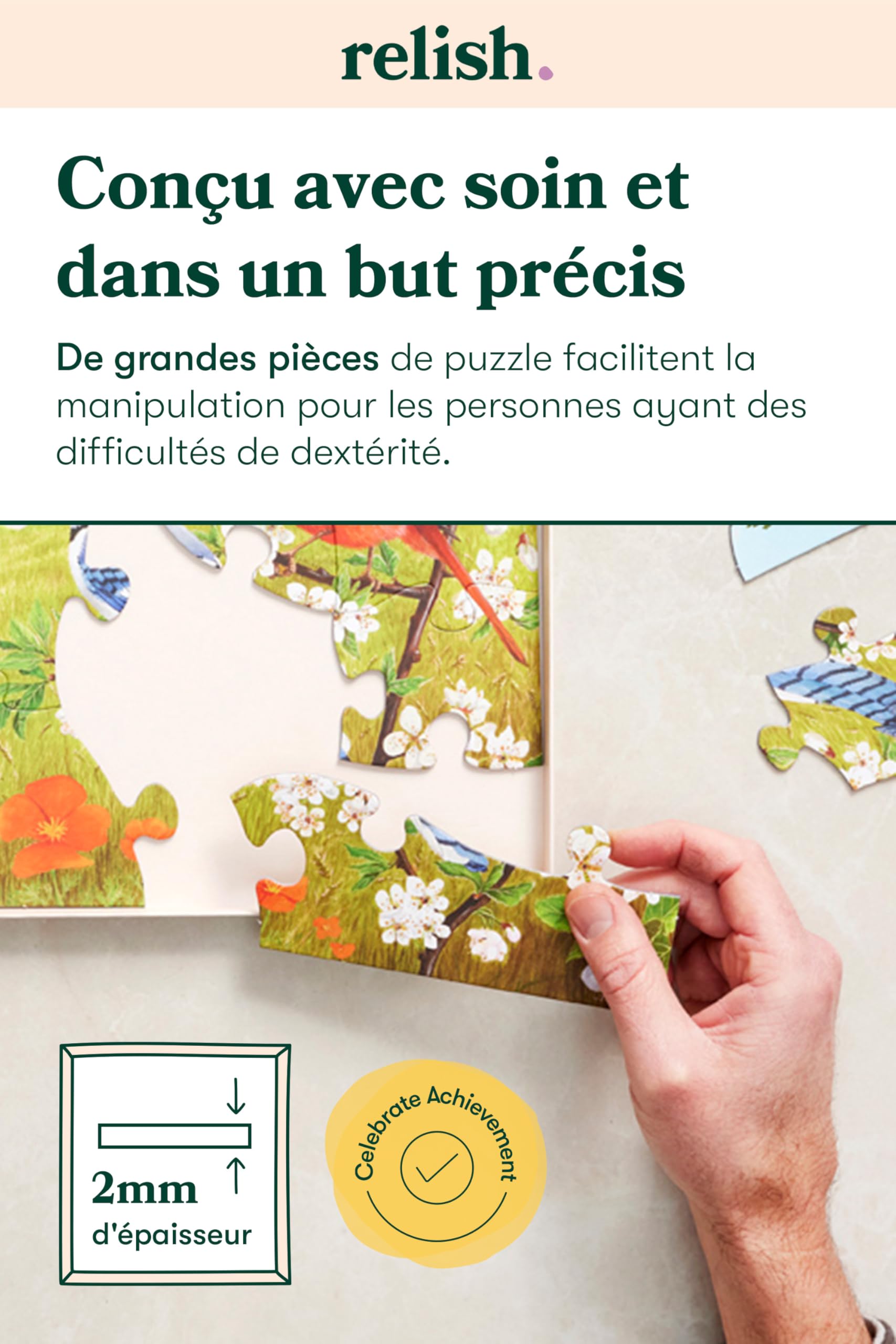 Relish ‘Summer Birds’ Puzzle 13 Pièces : Activités Adaptées aux Seniors Atteints de Démence ou d’Alzheimer
