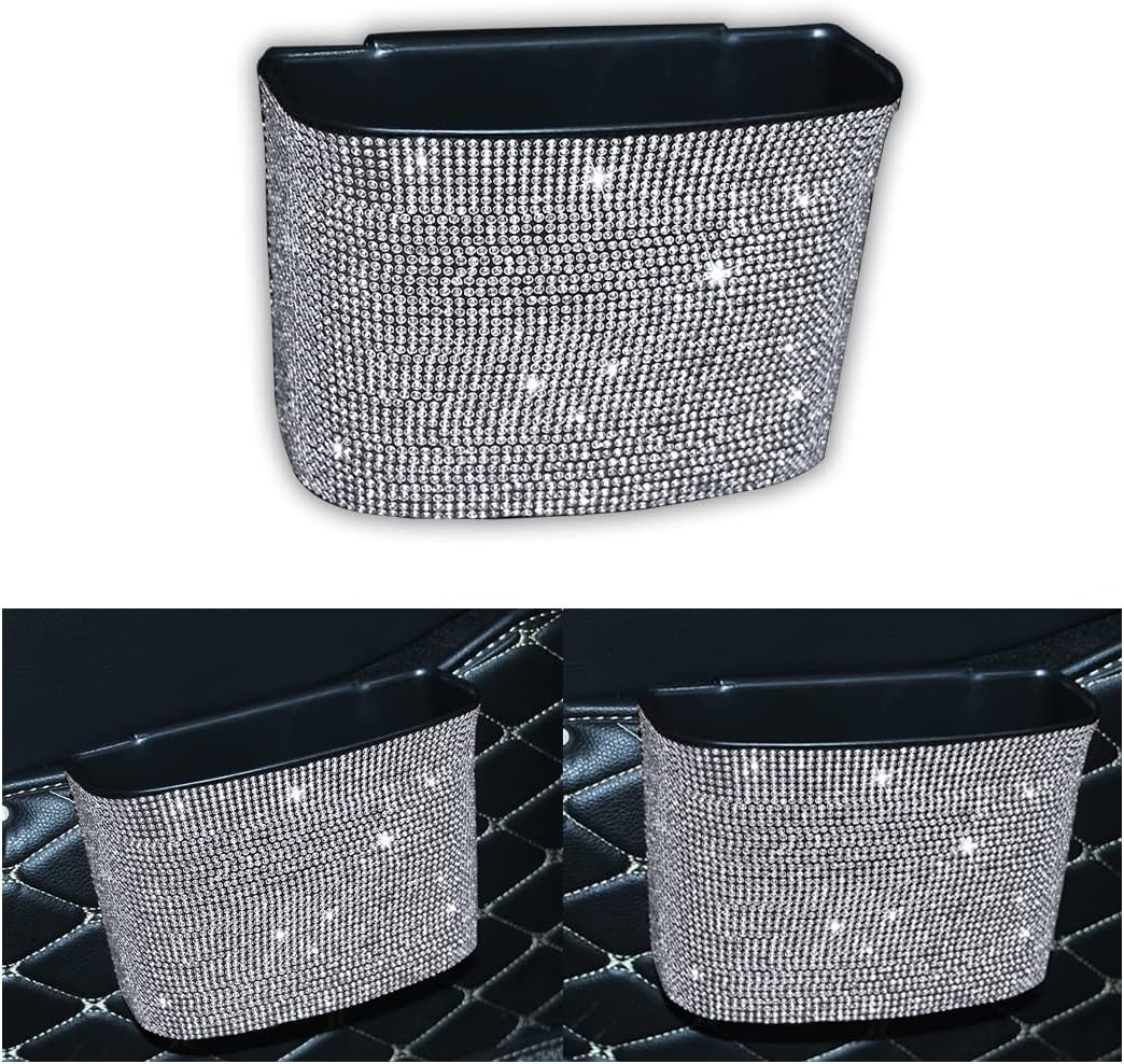 BELOMI Car Trash Can, Bling Garbage Container for Auto