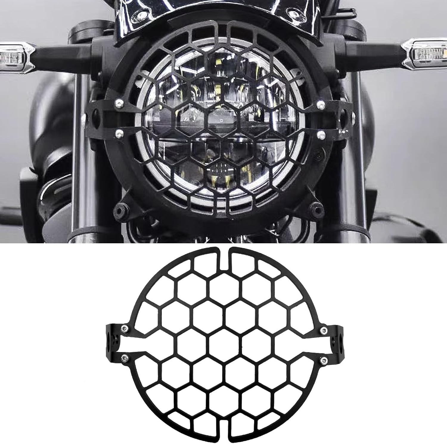 Headlight Guard Compatible with Eliminator/Eliminator SE 400 450 500 E400 E450 E500 (2023-2025) Honeycomb Headlight Cover Motorcycle Accessories 2024 (Black)