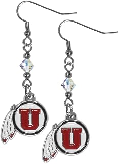 NCAA Siskiyou Sports Womens Utah Utes Crystal Dangle Earrings One Size Team Color
