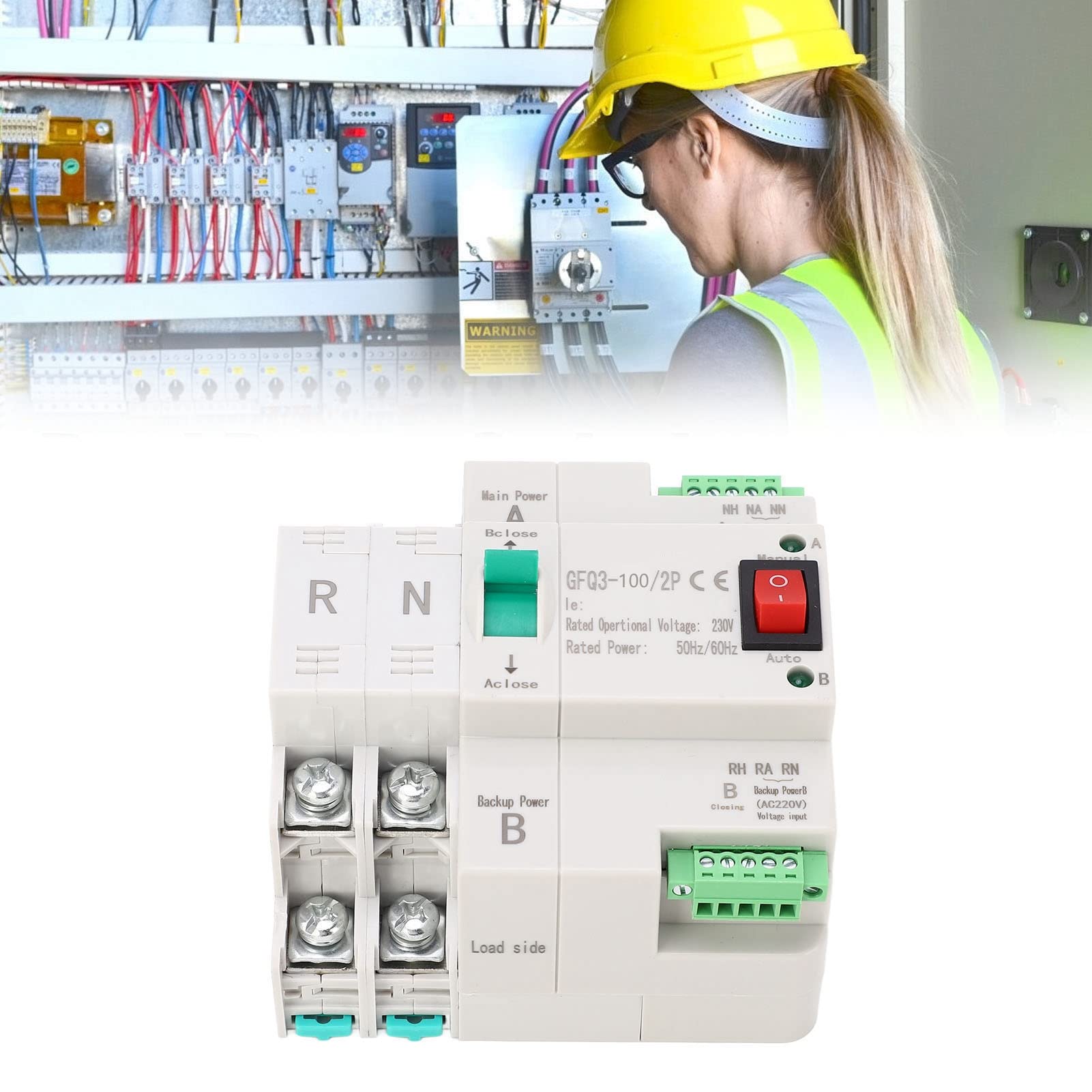 Sélecteur électrique, Inverseur de Source Automatique Double Puissance 2 Modes de Fonctionnement 2P pour Usine (100A)