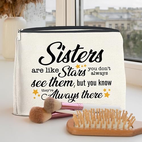 Miniatura 5 de TSUYAWU Bolsa de maquillaje para hermana, regalo para hermana, cumpleaños, Navidad, graduación, graduación, regalo de larga distancia para hermana,