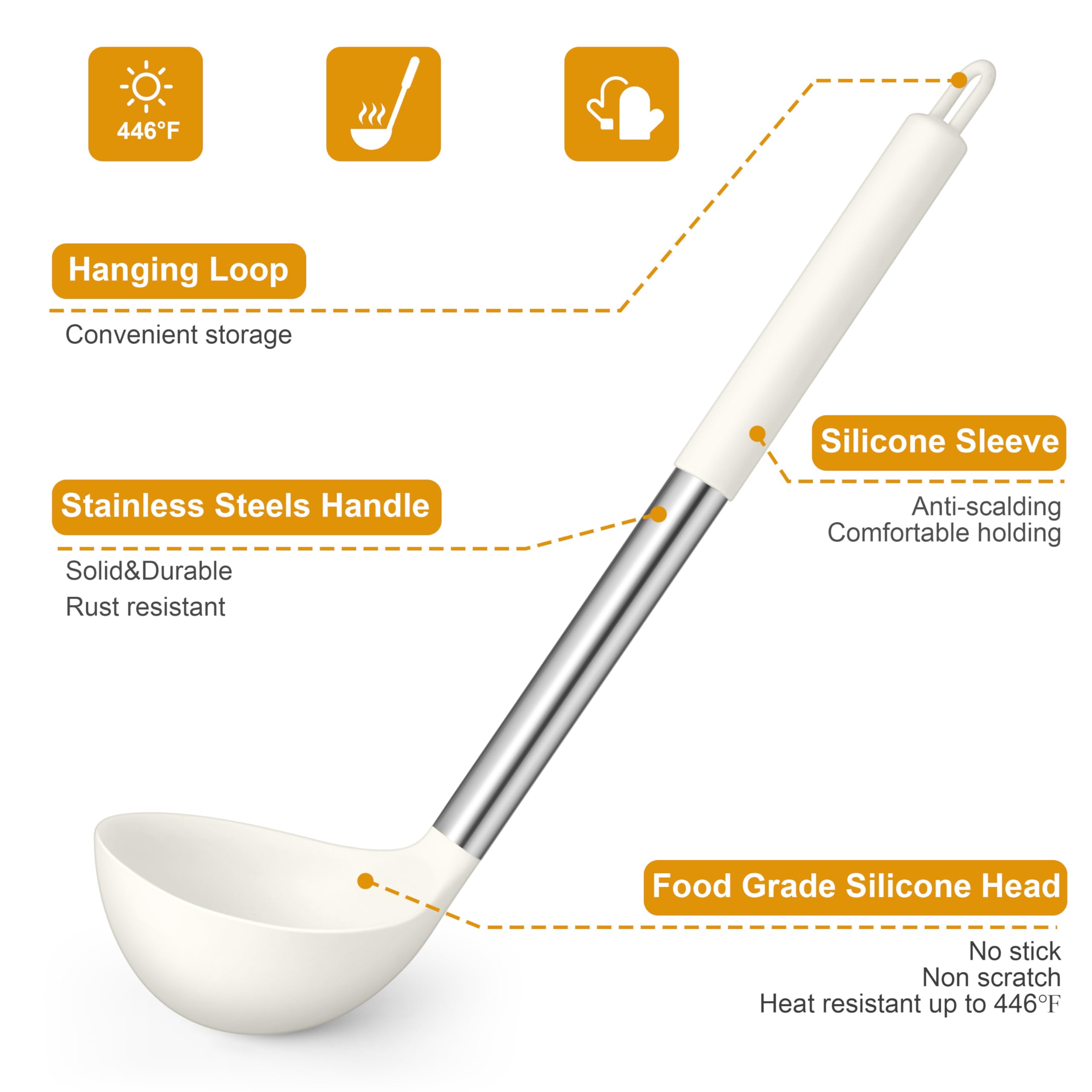 LIANYU Juego de 15 utensilios de cocina con soporte, utensilios de cocina de silicona con mango de acero inoxidable, herramientas de espátula resistentes al calor, cuchara de cepillo, pinzas, batidor,
