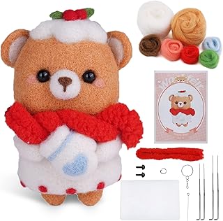 Needle Felting Kits for Beginners, Needle Felting Supplies Kits with Tools, Felting Foam Mat, Colorful Wool, Felting Kit for DIY Art Craft Needle Felting Material