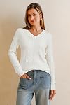 Arach&Cloz Womens V Neck Cable Knit Sweaters 2026 Spring Fall Lightweight Long Sleeve Pullover Tops Business Casual Clothes