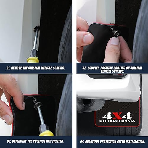 Miniatura 6 de Guardabarros universales de gran tamaño con adhesivo suave resistente para salpicaduras y lodo, solapas protectoras para parachoques - Protección