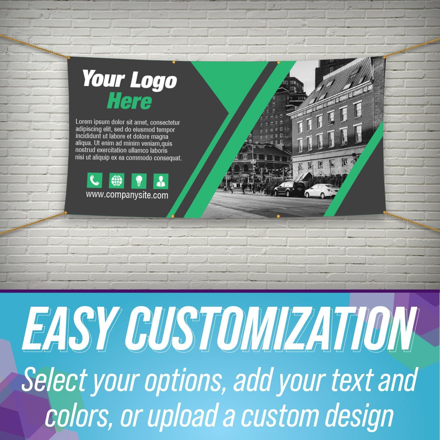 Custom 13oz & 18oz Vinyl Banner Single or Double Sided / 2 Sided by FSG Creative. Indoor/Outdoor Vinyl Banner for Business, Birthday's, Graduation, Etc. Custom Photos, Text, Designs.