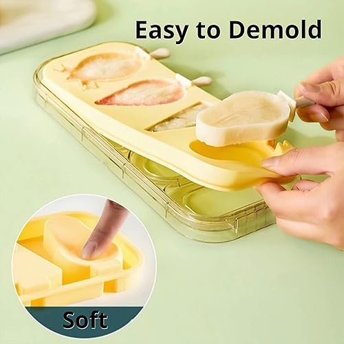Miniatura 2 de Juego de 4 moldes de silicona para hacer paletas de helados, moldes de helado congelados, accesorios de cocina, fácil liberación, leche materna,