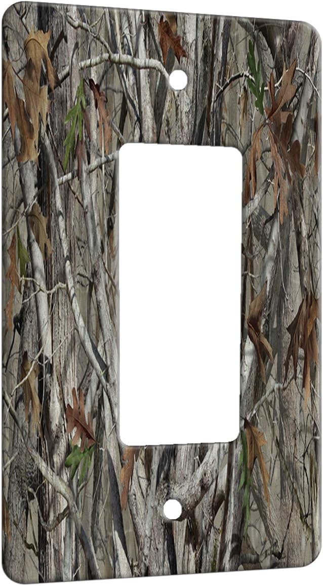 木カモフラージュ &ndash; 装飾用スイッチプレートカバーメタル Switch Plate マルチカラー