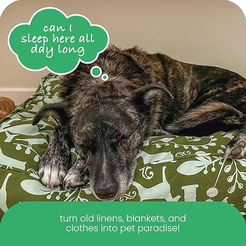 Miniatura 7 de Molly Mutt Funda para cama para perros pequeños, amarillo by Morning, verde oliva y azul claro