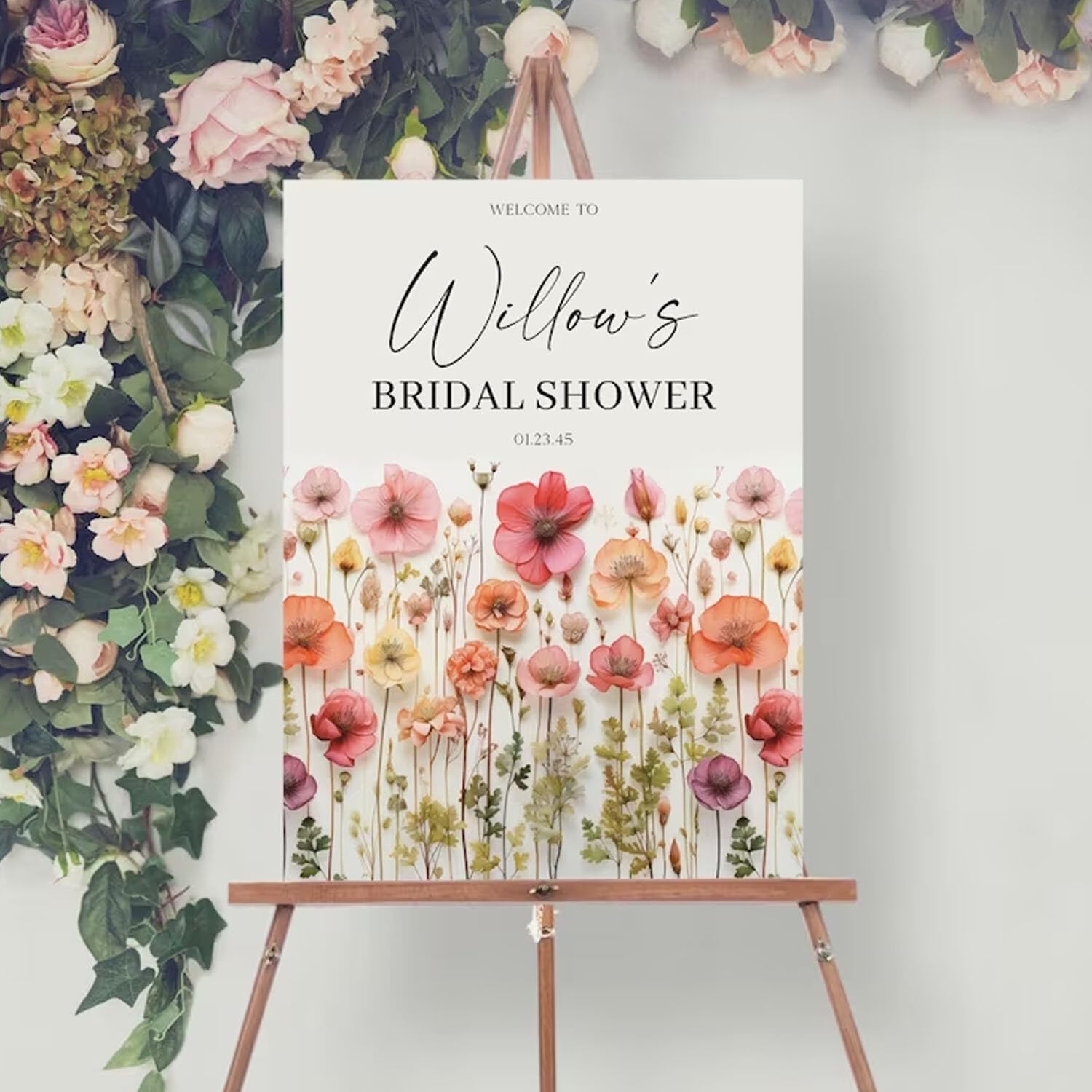 Personalized Wildflower Bridal Shower Welcome Sign, Wildflower Bridal Shower Sign, Welcome Sign Poster, Bridal Shower Welcome Sign for Indoor and Outdoor Use - 43
