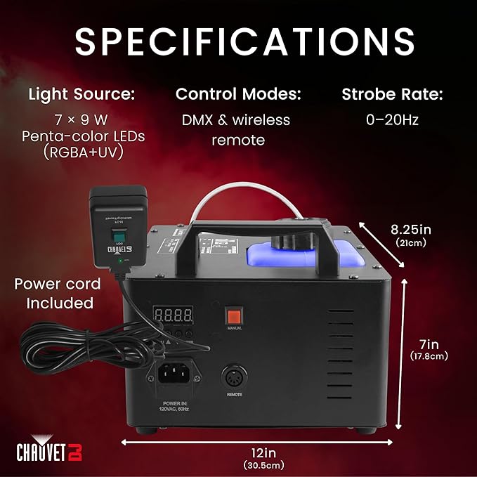 Máquina de humo vertical Chauvet DJ Geyser T6 miniatura 2