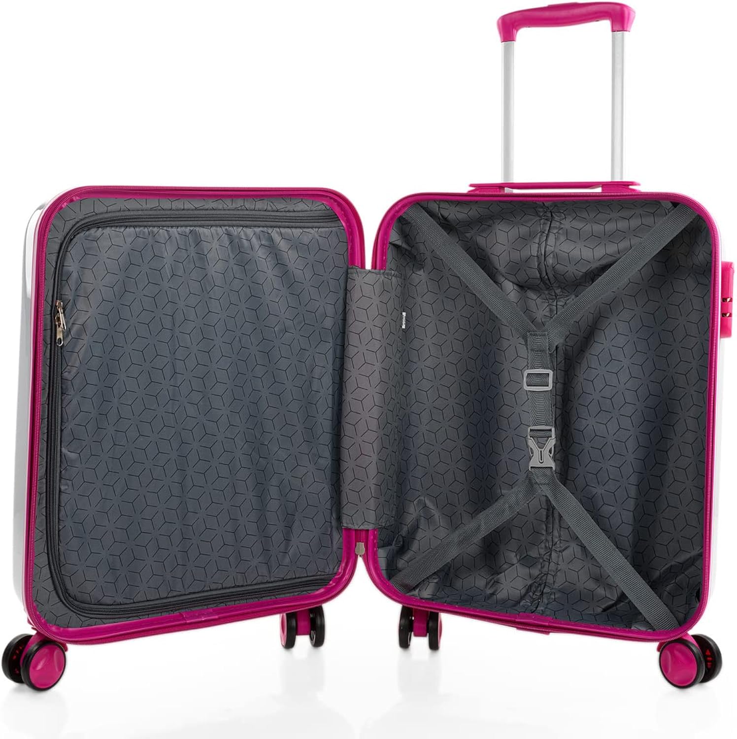 ITACA - Valigia 55x40x20 Trolley Bagaglio a Mano. Valigie e Trolley per i Tuoi Viaggi in Cabina. Trolley Bagaglio a Mano 702650, Bianco-Fucsia ITACA - Valigia 55x40x20 Trolley Bagaglio a Mano. Valigie e Trolley per i Tuoi Viaggi in Cabina. Trolley Bagaglio a Mano 702650, Bianco-Fucsia