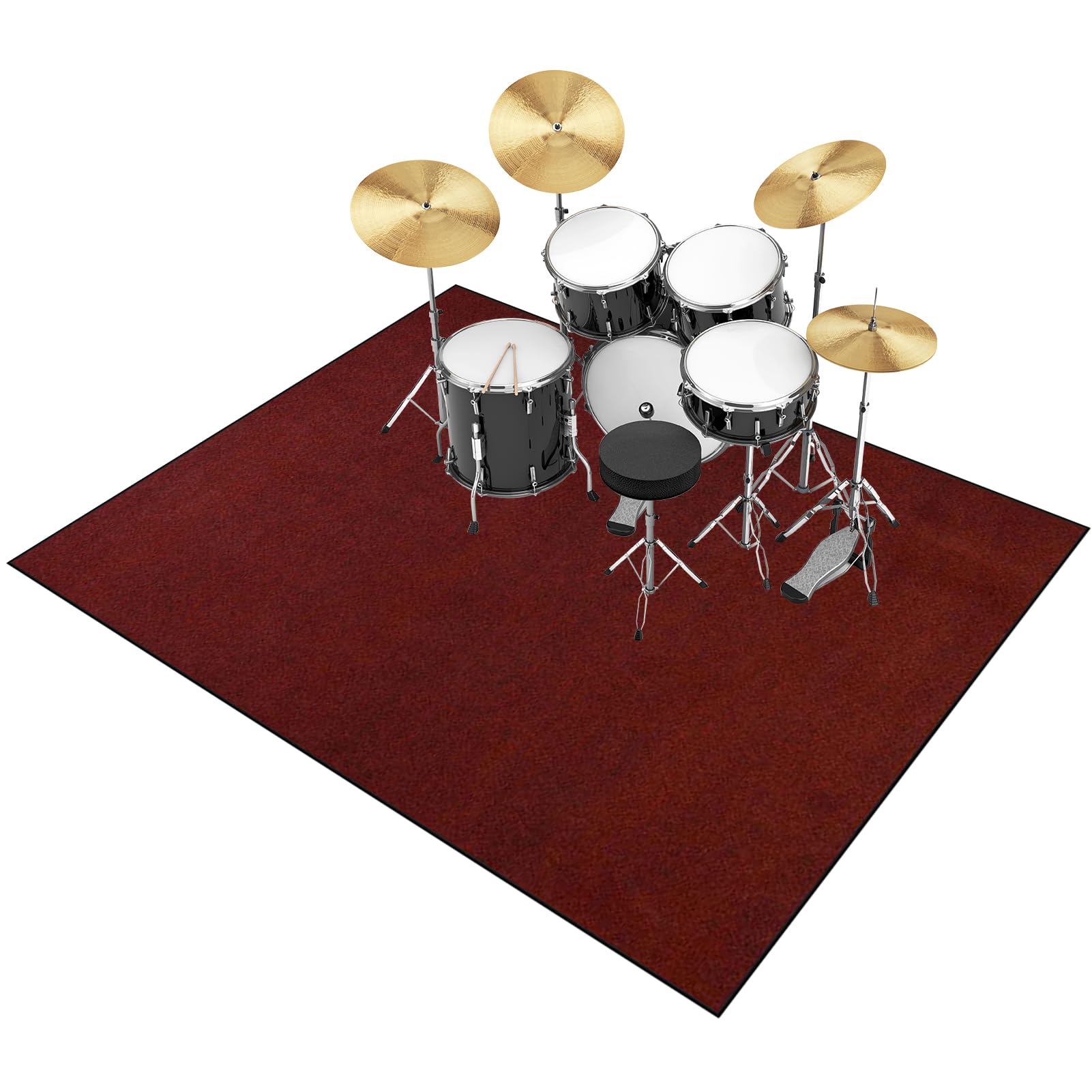 Tehocwiz K-124 120 X 80 Cm Drum Rug Mat, Drum Carpet, Non Slip Soundproof Indoor Electrical Drum Practice Pad, Drum Accessories For Drummers, Outdoor Sound Absorbing Rug For Jazz Bass Drum Set Piano