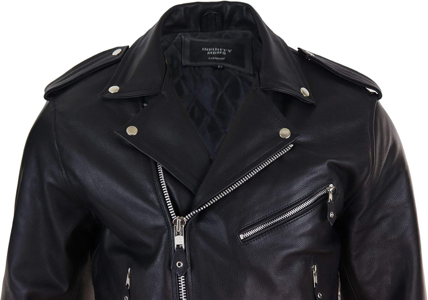 Mens Live To Ride Cow Hide Real Leather Jacket Original Cross Zip Brando Biker Motorcycle