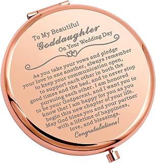 WSNANG Goddaughter On Your Wedding Day Gift from Godmother Compact Makeup Mirror Godmother to Bride Gift Pocket Mirror (to Goddaughter Mirror)
