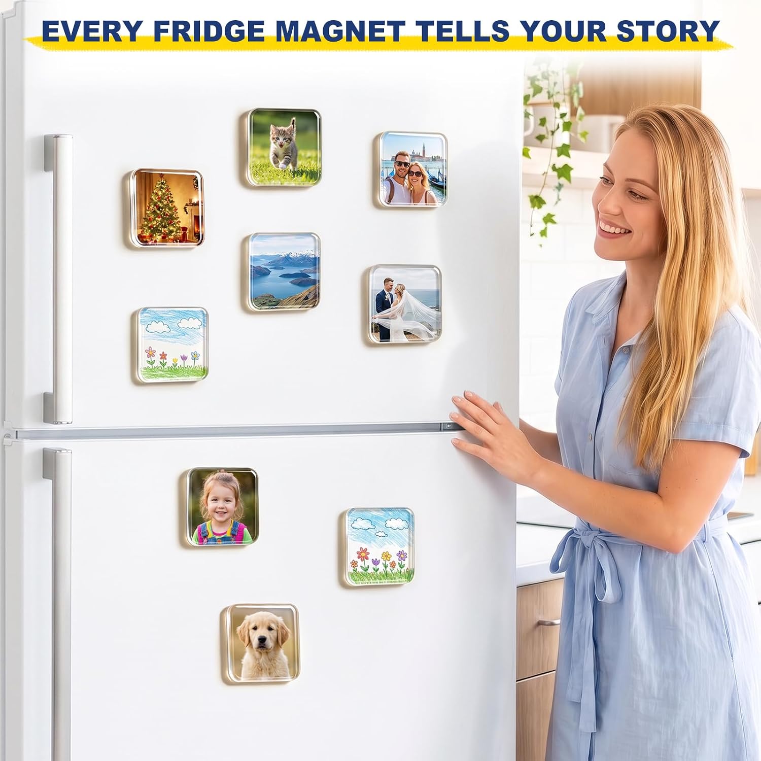 Upgraded 20PCS DIY Fridge Magnet Kit, Clear Acrylic Magnet for Refrigerator