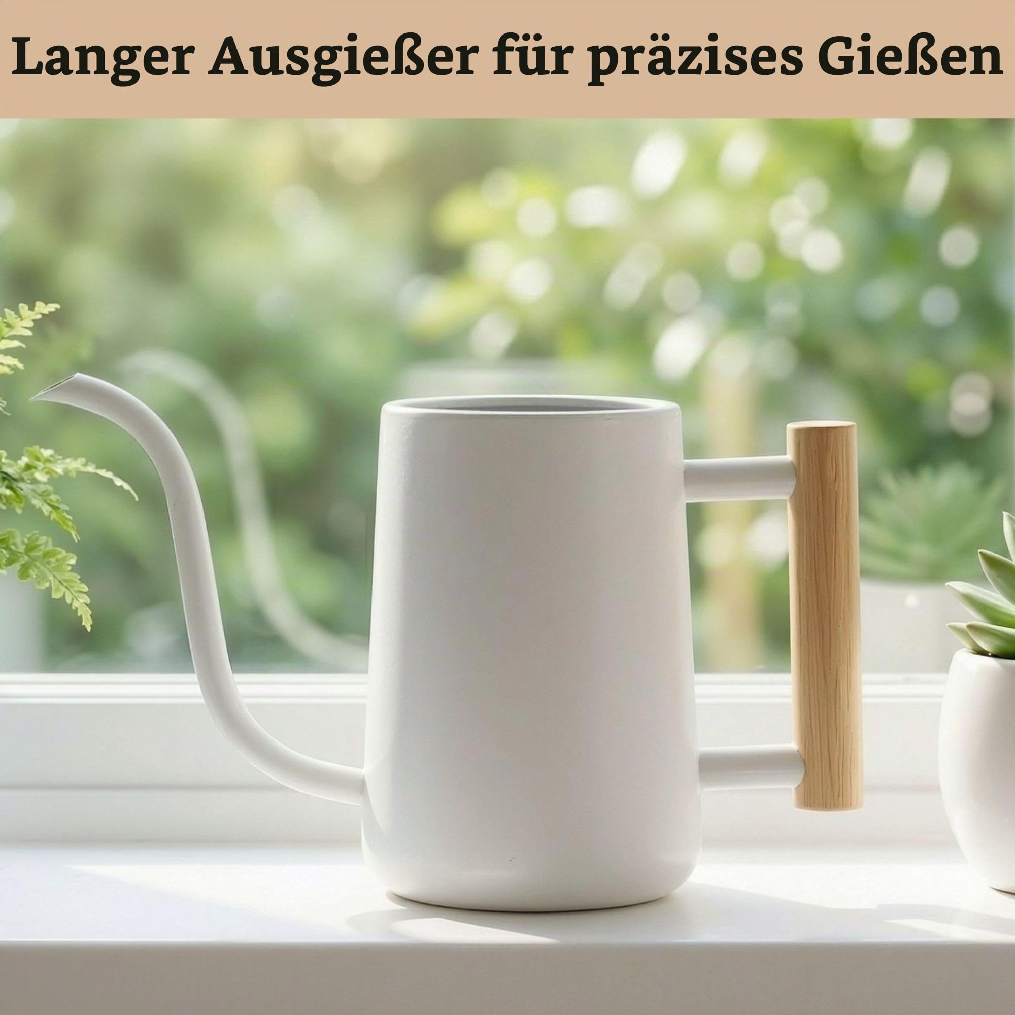 Gießkanne für den Innenbereich mit langem Ausgießer – 100 ml weiße Zimmerpflanzen niedliche kleine Zimmerpflanzen-Gießkanne