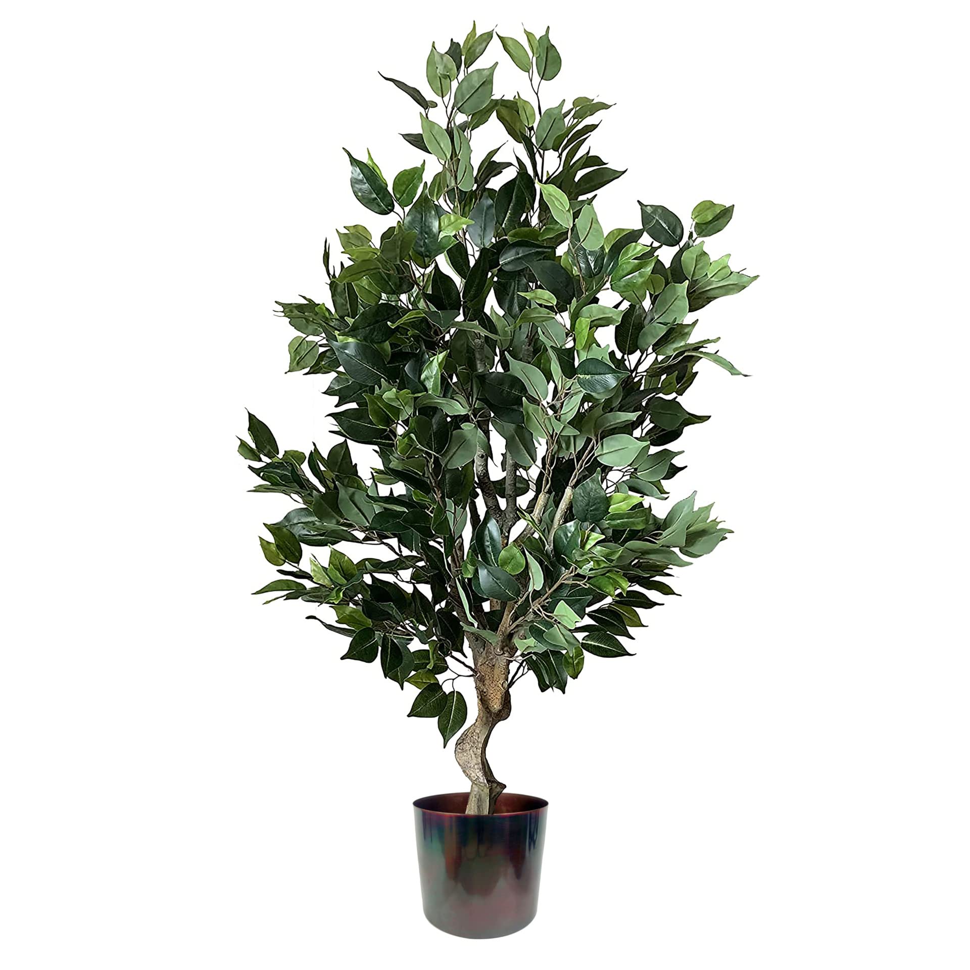 Leaf Ficus Twist Artificial Plant 100cm - Green - Wood