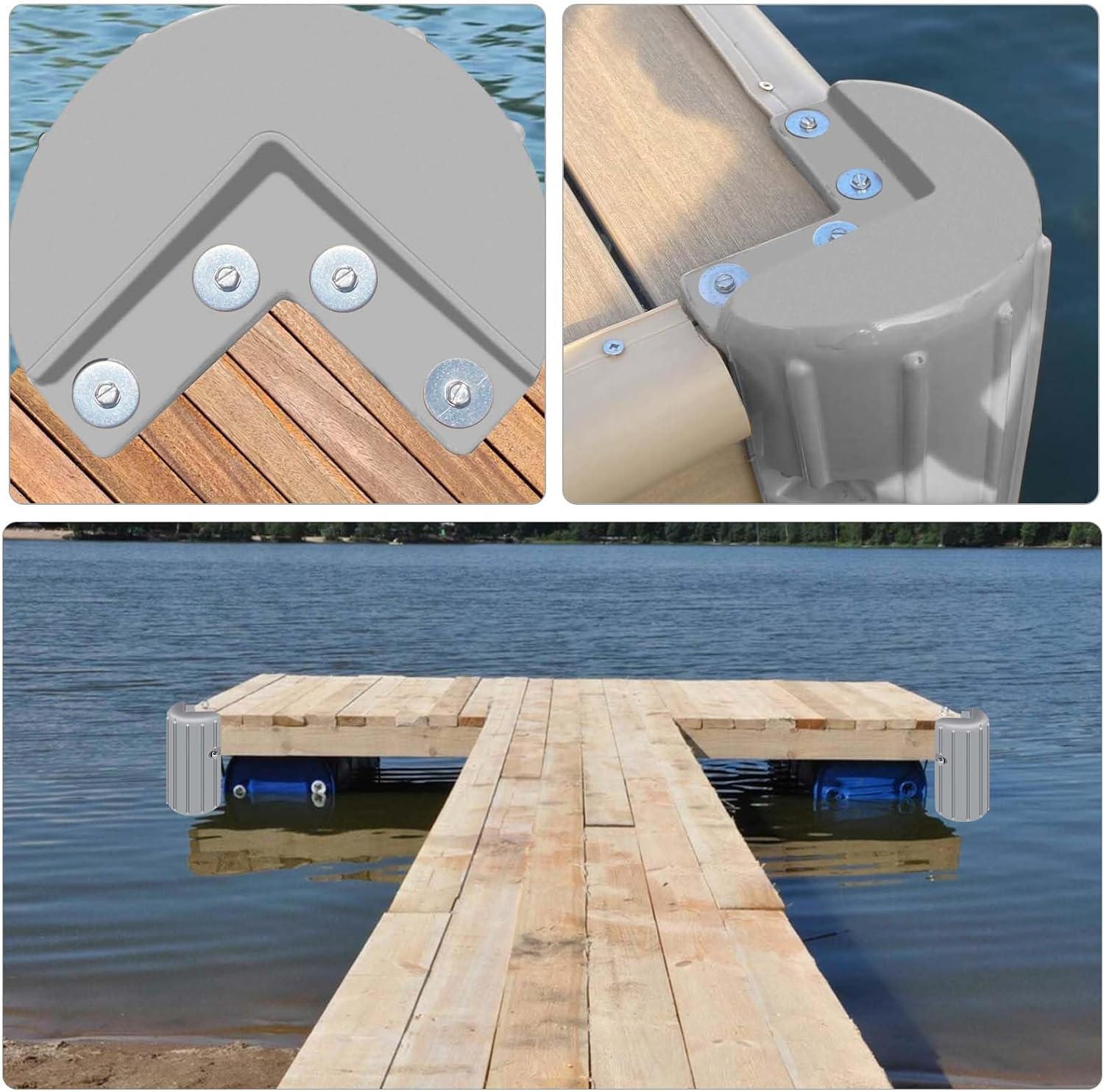 Heavy-Duty Dock Bumpers Dock Corner Bumper Fenders - Inflatable Marine Corner Dock Protection 8" x 16" UV Resistant PVC, Protects Boats & Docks Edge from Collision Damage, Black