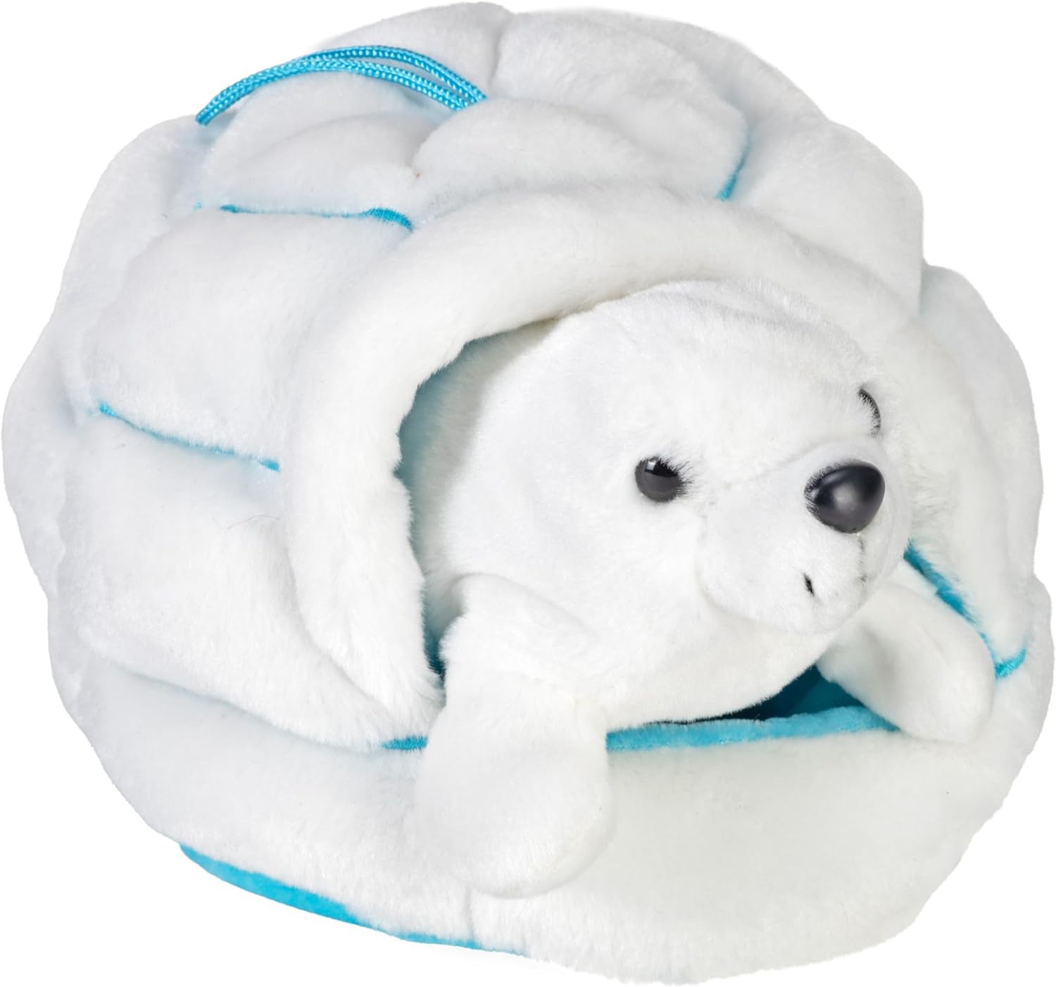 Wild Republic Harp Seal Plush, Stuffed Animal, Plush Toy, Gifts for Kids, W/ Igloo, 6 Inches