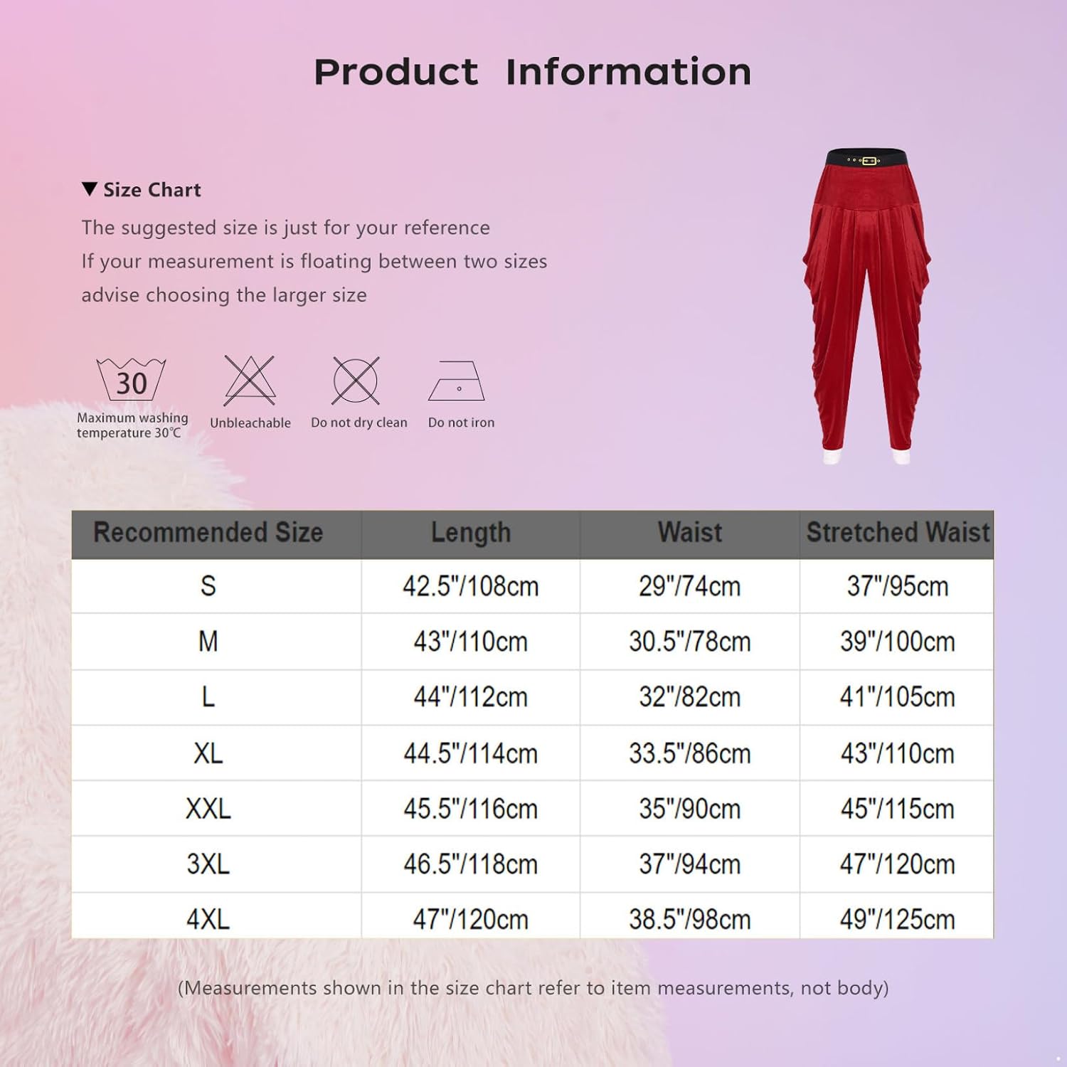 Men's Christmas Holiday Costume Pants Santa Claus Red Xmas Trousers Thermal Velvet Long Pants
