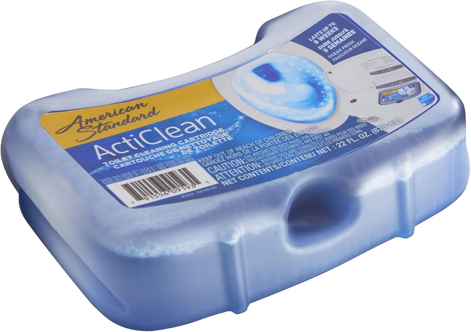 American Standard 1466.003 Acticlean Toilet Cleaning Cartridge (Pack of 3), Blue
