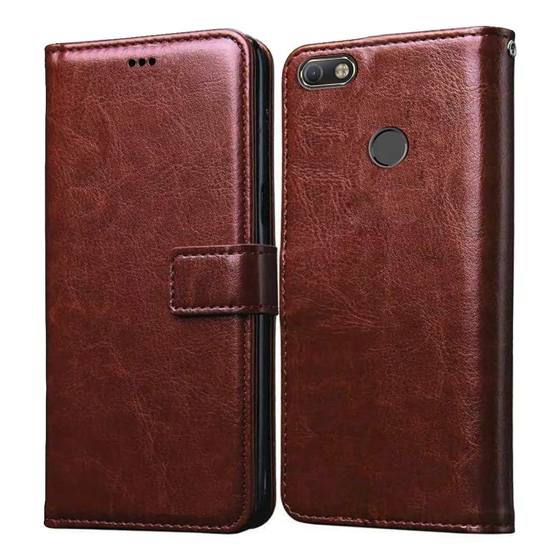 Casotec Flip Cover for Tecno Camon i Click | Premium Leather Finish | Inbuilt Pockets & Stand | Flip Case for Tecno Camon i Click (Brown)