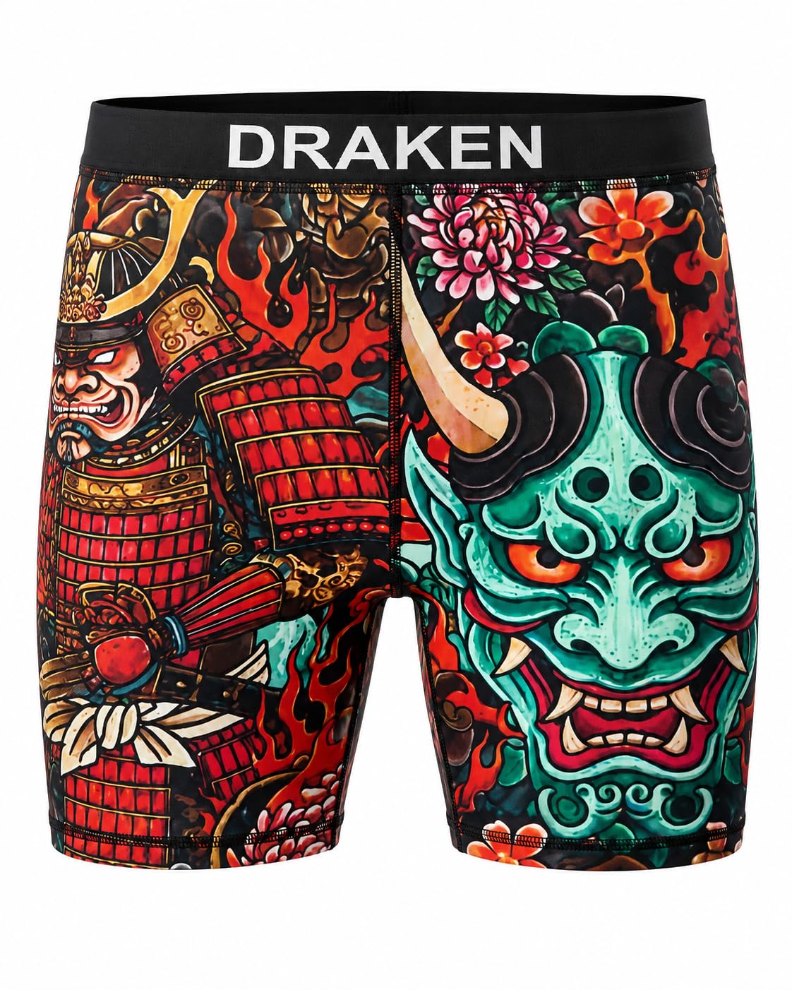 Draken Compression Spats for MMA, BJJ & Gym – Quick-Dry Athletic Rash Guard Half Leggings for Training, Grappling & Combat Sports Red-picture-26