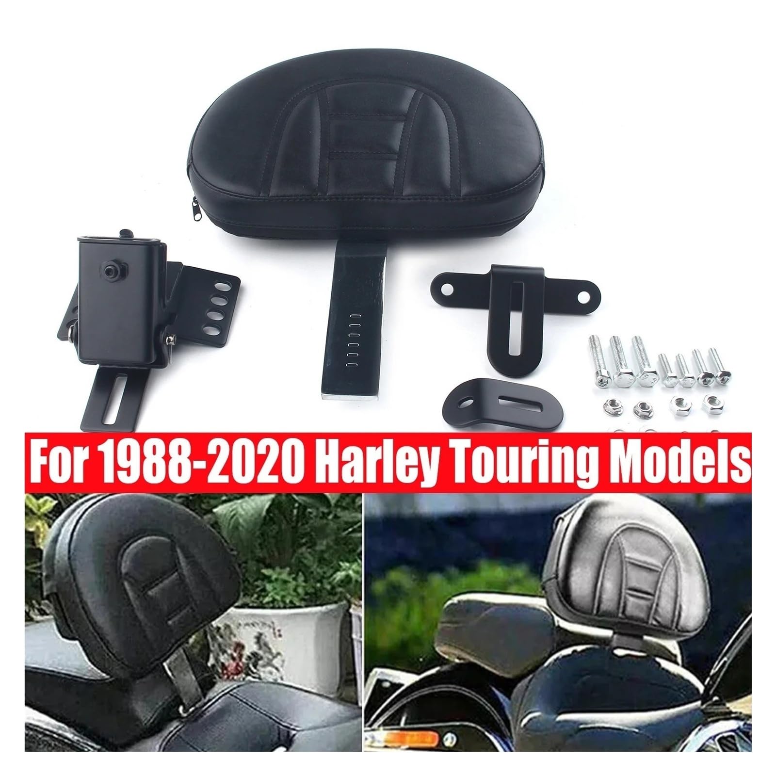Pasuje Do Harley Touring 1988-2020 Zestaw Regulowanego Oparcia Kierowcy Typu Plug-in Motocyklowy Regulowane oparcie pasażera