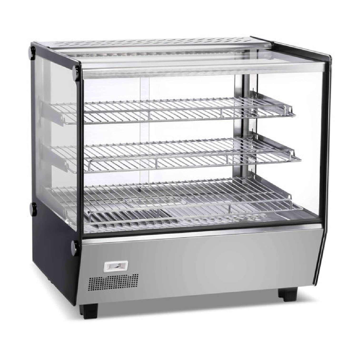 Ristoattrezzature Vetrina Calda - da Banco - Vetro Dritto - 4 Lati in Vetro - +30 / +90 °C - 120 Litri - 67,8x56,8x67h cm