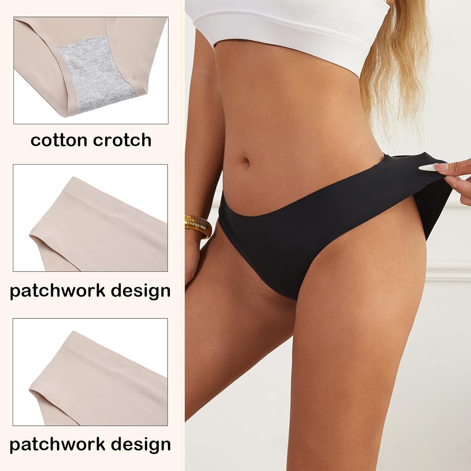 YSMCOZY 6 Pack Women’s Seamless Hipster Underwear No Show Panties Invisibles Briefs Soft Stretch Bikini Underwears (S-XL) - Image 5