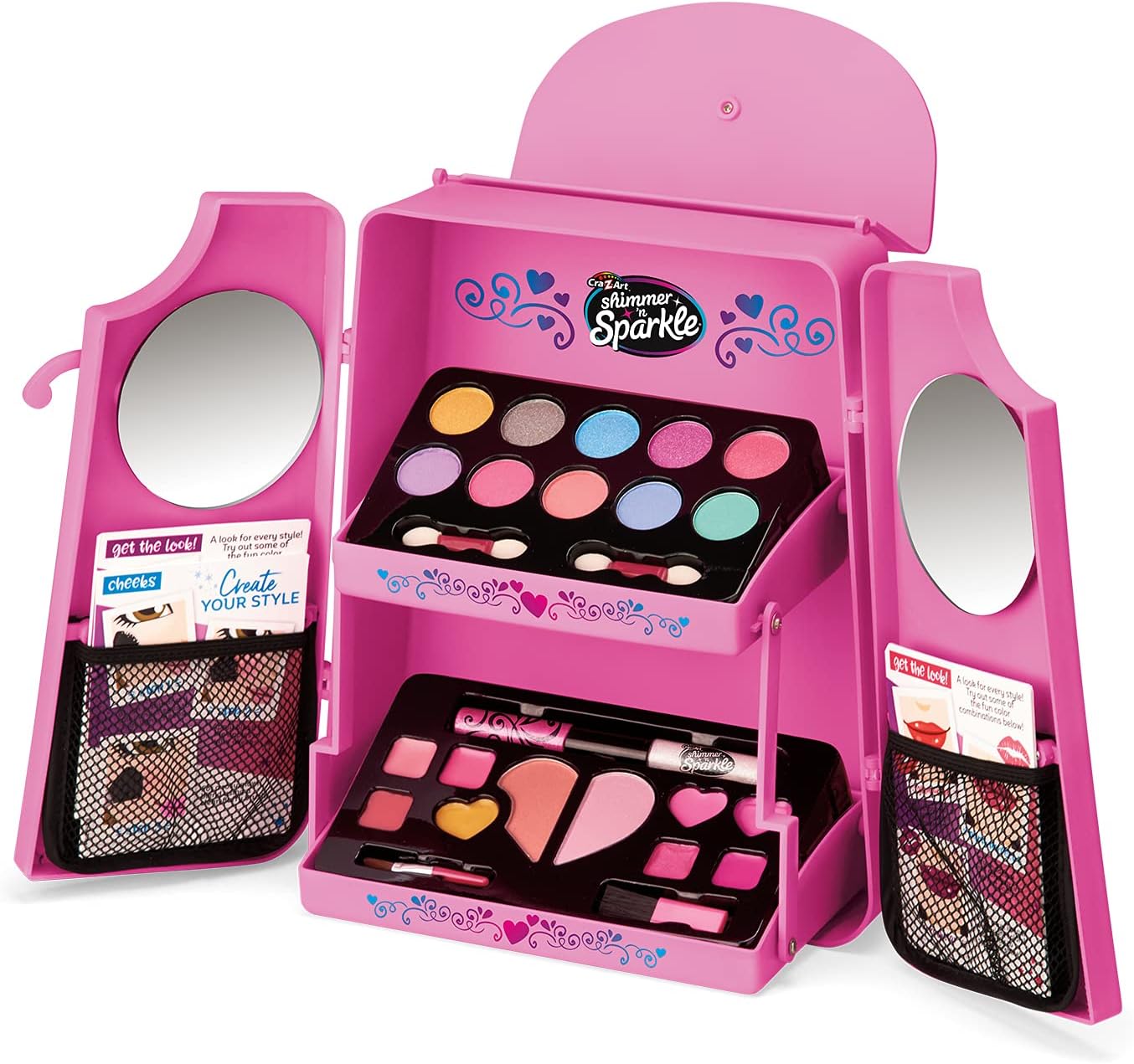 CRA-Z-ART Shimmer and Sparkle All in one beauty makeup Backpack Kids makeup set for girls real cosmetics kit for girls Washable make Safe non toxic makeup