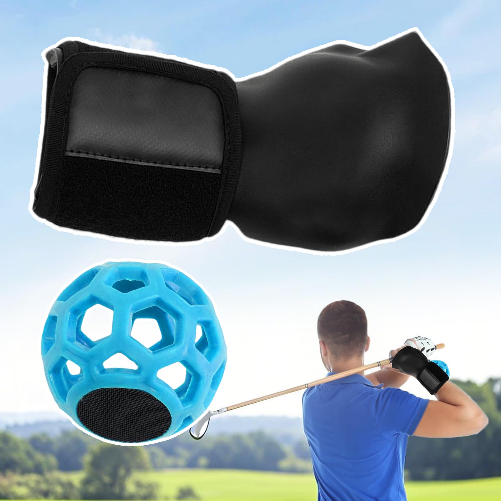 Entrenador de muñeca de golf, corrector para swing de golf y pelota de entrenamiento de muñeca, entrenador deportivo para promover los músculos en casa y al aire libre