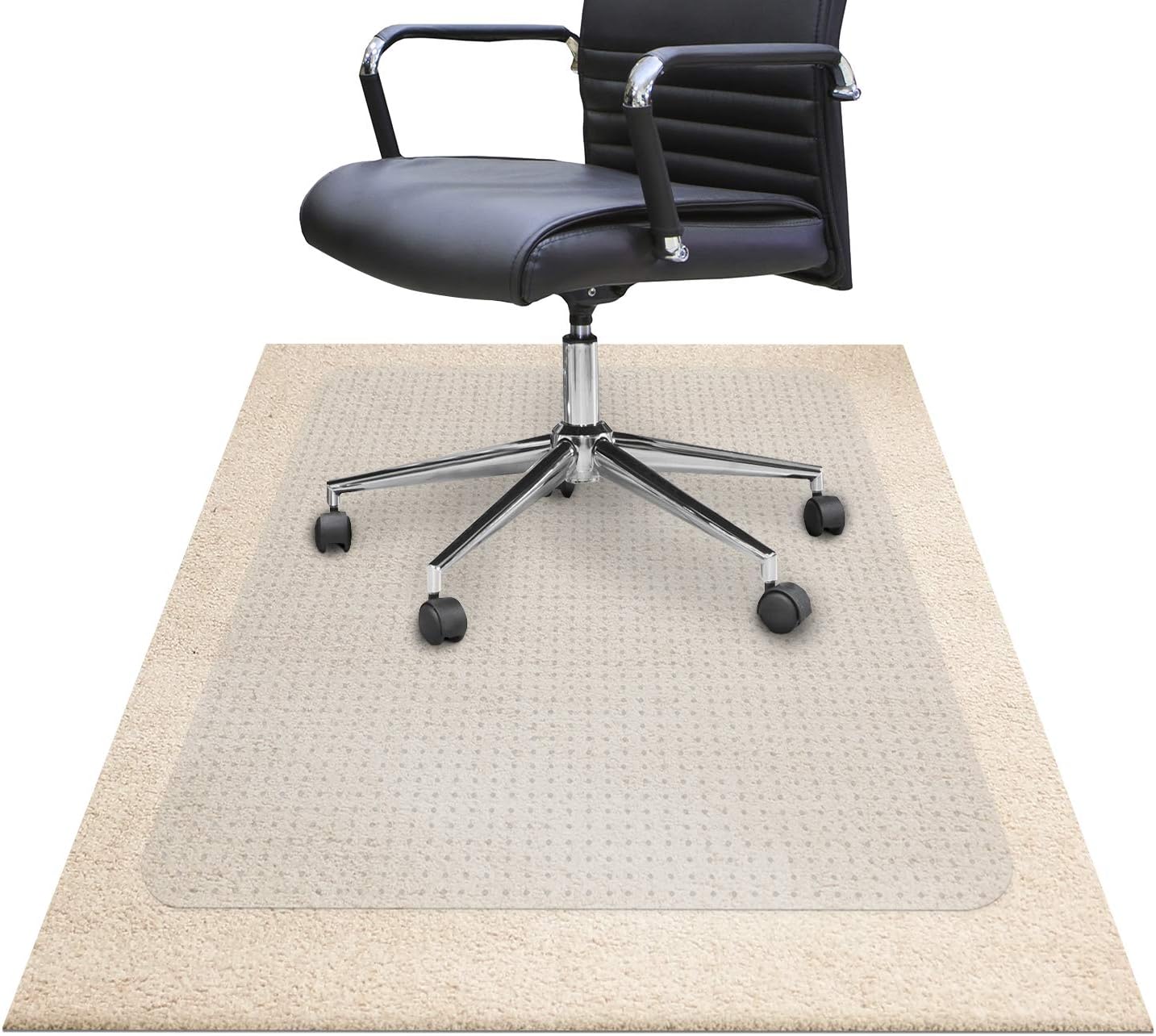 Chair Mats for Carpeted Floors – Shatter-Proof Carpet Protector for Desk Chair | Eco-Friendly Low/Medium Pile Office Chair Mat for Carpet | Clear - 48” x 60”