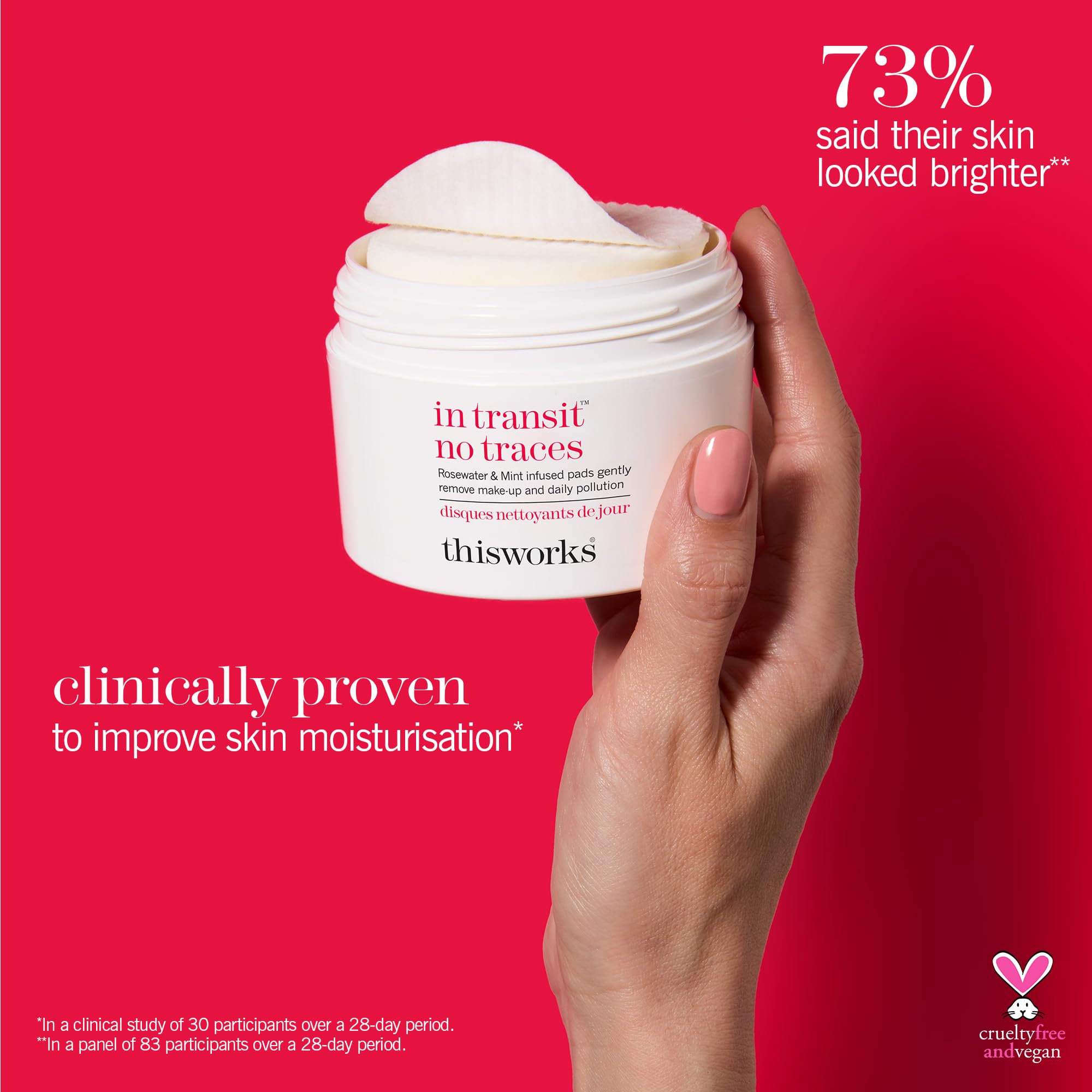 This Works In Transit No Traces Rosewater & Mint Cleansing Pads, 80 Count