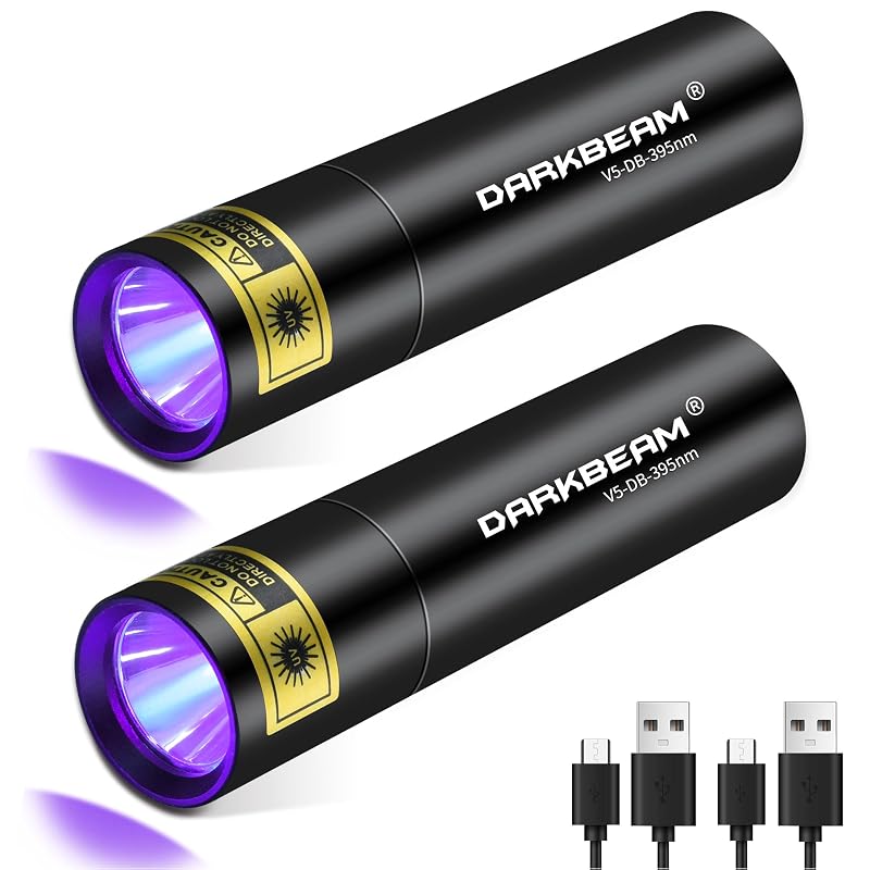 Lanterna UV 395 nm para Detecção de Urina e Manchas, Recarregável USB-C DARKBEAM