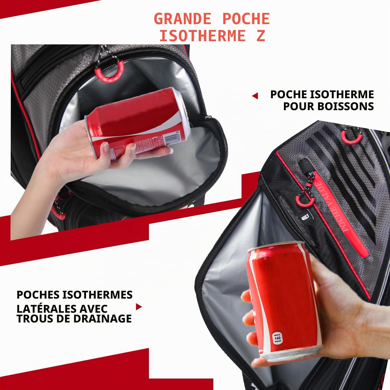 Yamato Sac de chariot de golf 14 compartiments avec poignées, poche isotherme et housse de pluie, design super léger, nouvelle version 1.0