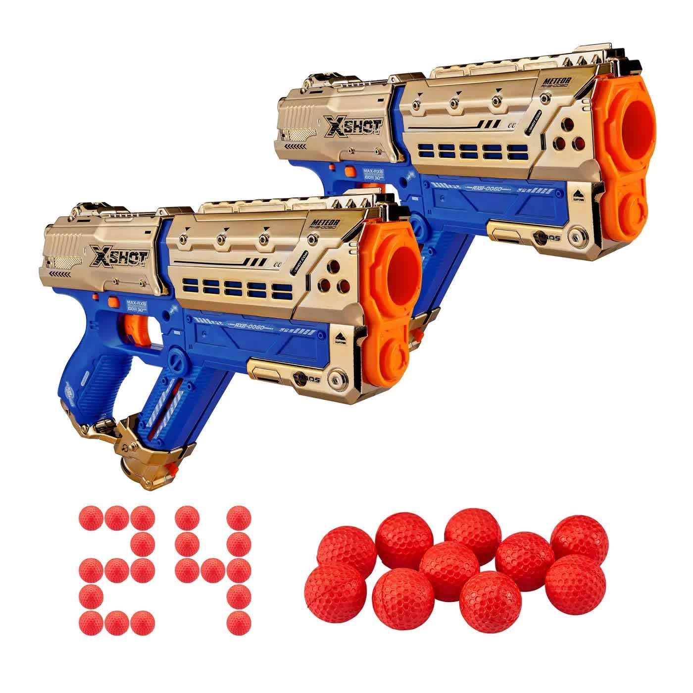 X-Shot Golden Chaos Meteor 2-Pack Dart Blaster Set | Dual Foam