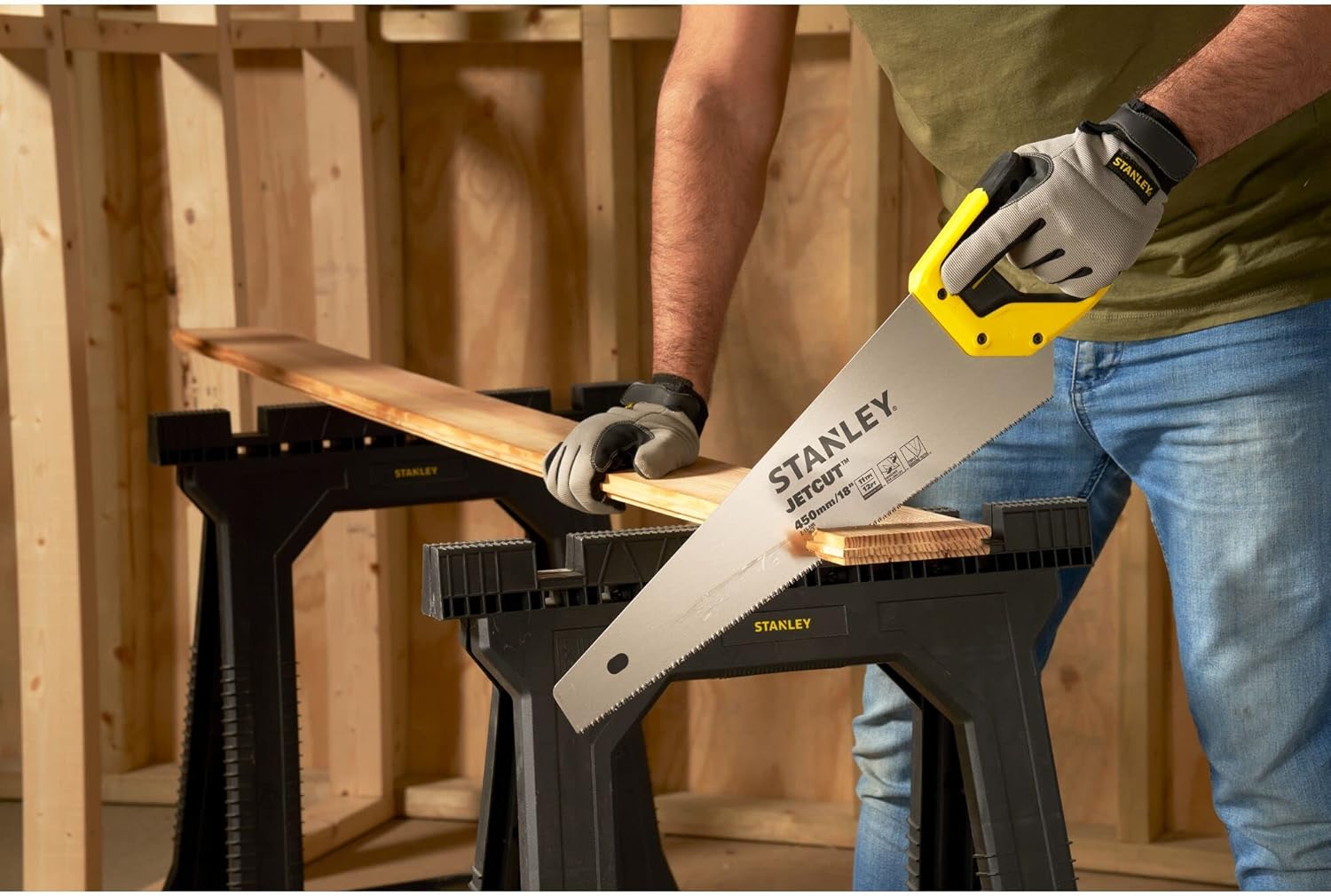Stanley 2-15-595 "Jet Cut" Fine Hand Saw, Multi-Colour, 450 mm