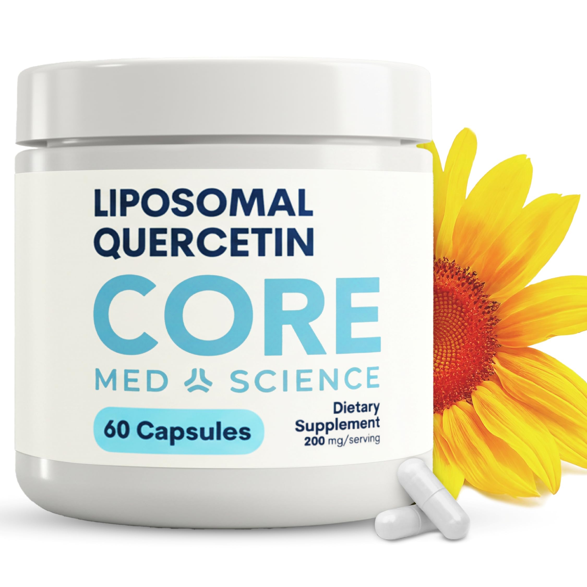 Amazon.com: Core Med Science Liposomal Quercetin Supplement, 200mg -  Physician Formulated Supports Histamine Balance, Immune Support &  Antioxidant Defense