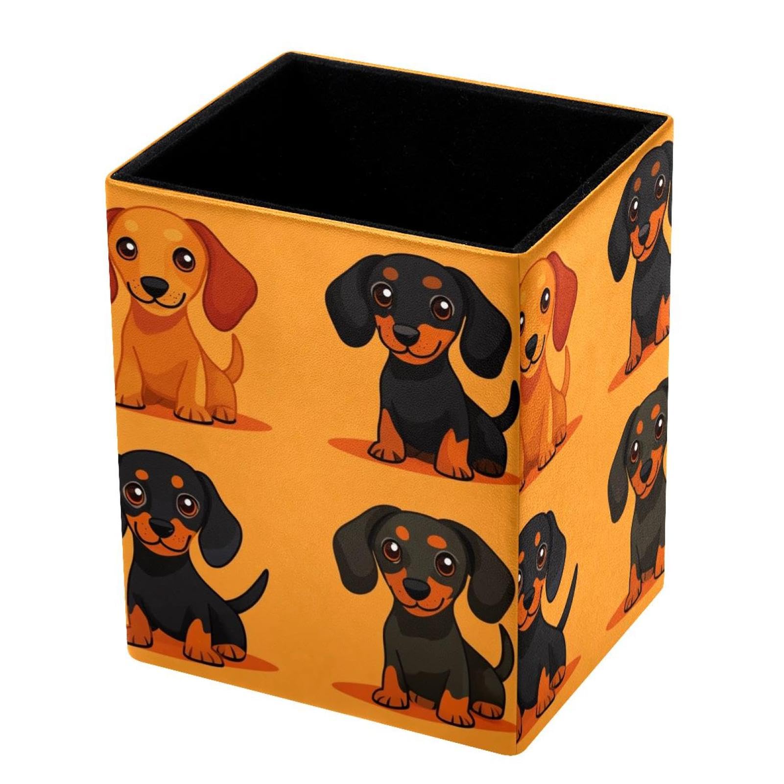 FWJZDSP Standing Pencil Case Lovely Dachshund Dogs, Cute Pen Holder Pouch Pencil Bag Makeup Brush Boxes for School Students Office Women Teens
