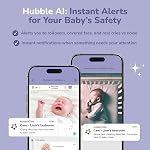 Hubble Connected SkyVision Baby Monitor with AI Enhanced HD Smart Camera, Parent Unit, Stand, Night Vision, Night Light, Soothing Sounds, Wellness Tracking, App