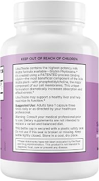 UltraThistle Advanced Milk Thistle Supplement 1080mg Silybin Phytosome for Superior Absorption Liver Support, Detox & Enzyme Health Non-GMO, Gluten Free, Soy Free 90 Capsules (30-Day Supply)