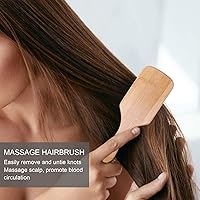 Vista 2 de Cepillo de pelo de bambú, protector para el cabello, desenredante, alisado, para todo tipo de cabello, unisex, familia