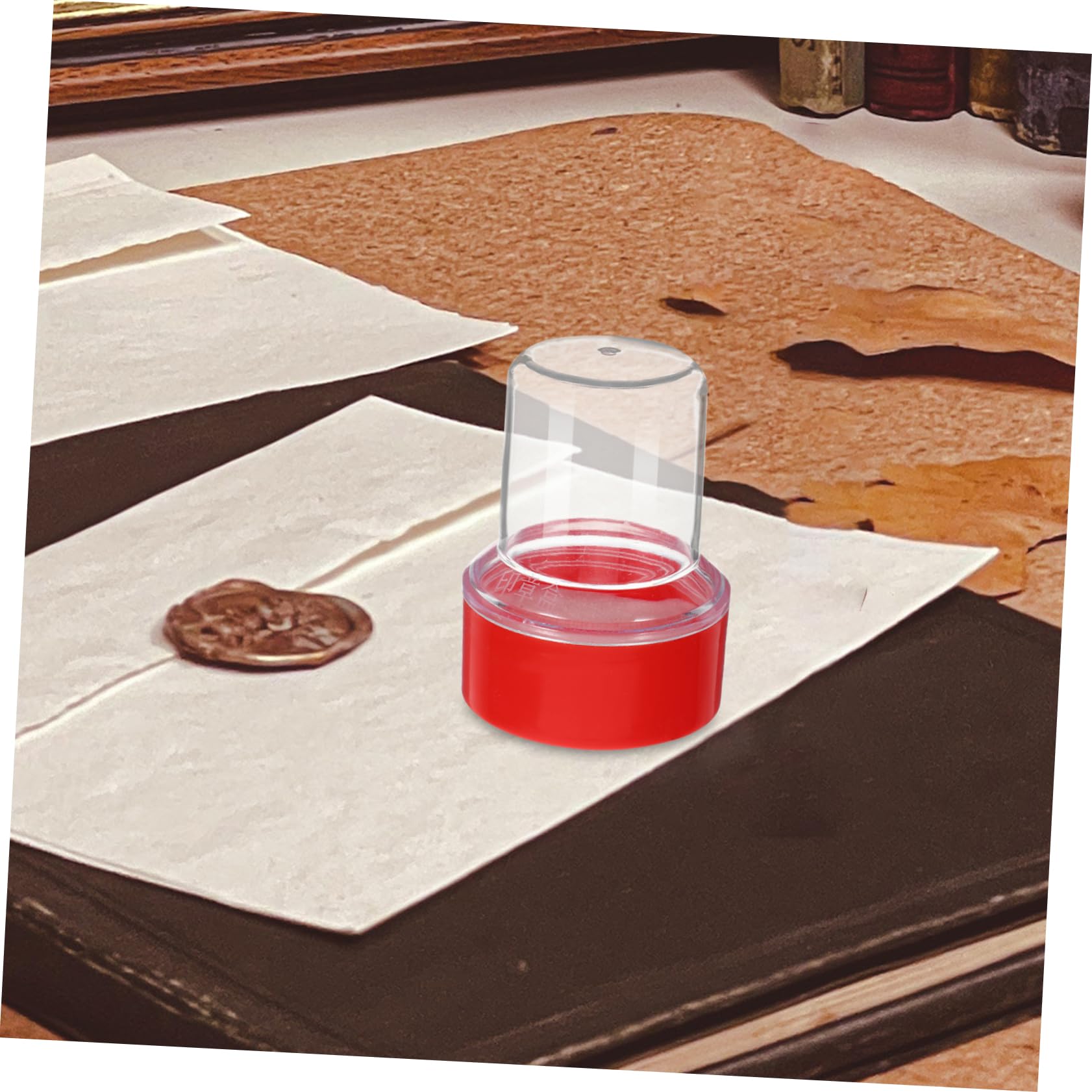 Gogogmee 5pcs Official Seals Box Plastic Stamper Case Stamp Cases Storage Solution