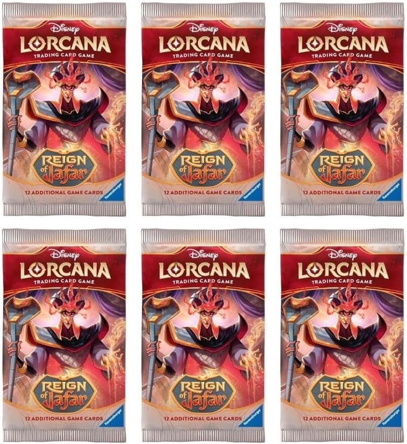 6 Packs Lorcana 12 Card Booster Pack Lorcana Reign of Jafar