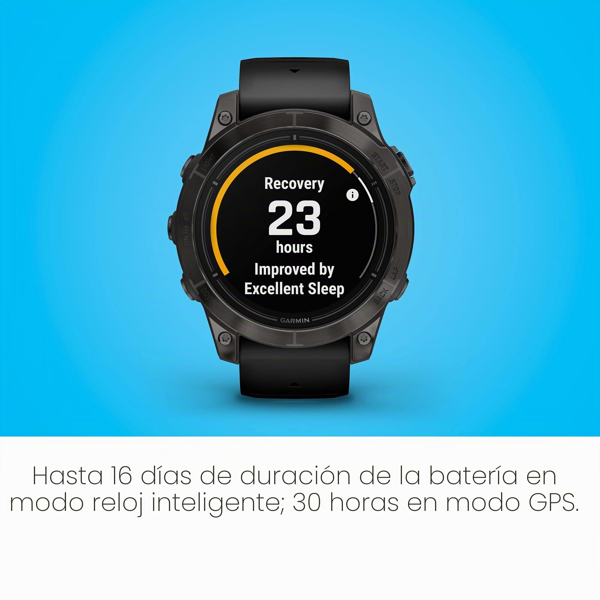 Garmin epix Pro (Gen 2) Sapphire Edition, 47 mm, Reloj Inteligente de Alto Rendimiento, tecnología de Entrenamiento Avanzada, Linterna integrada, Color Negro