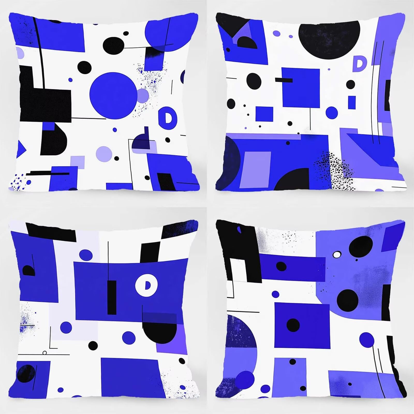 Kissenbezug 65 x 65 Outdoor Kissenbezug 65 x 65 CM Doppelseitiger Druck Modern Deko Sofakissen Bezug Geometrie Quadrat Kopfkissen Bezug für Frühling Sofa Bett Deko, Geschenke für Frauen (Samt) BZ17355
